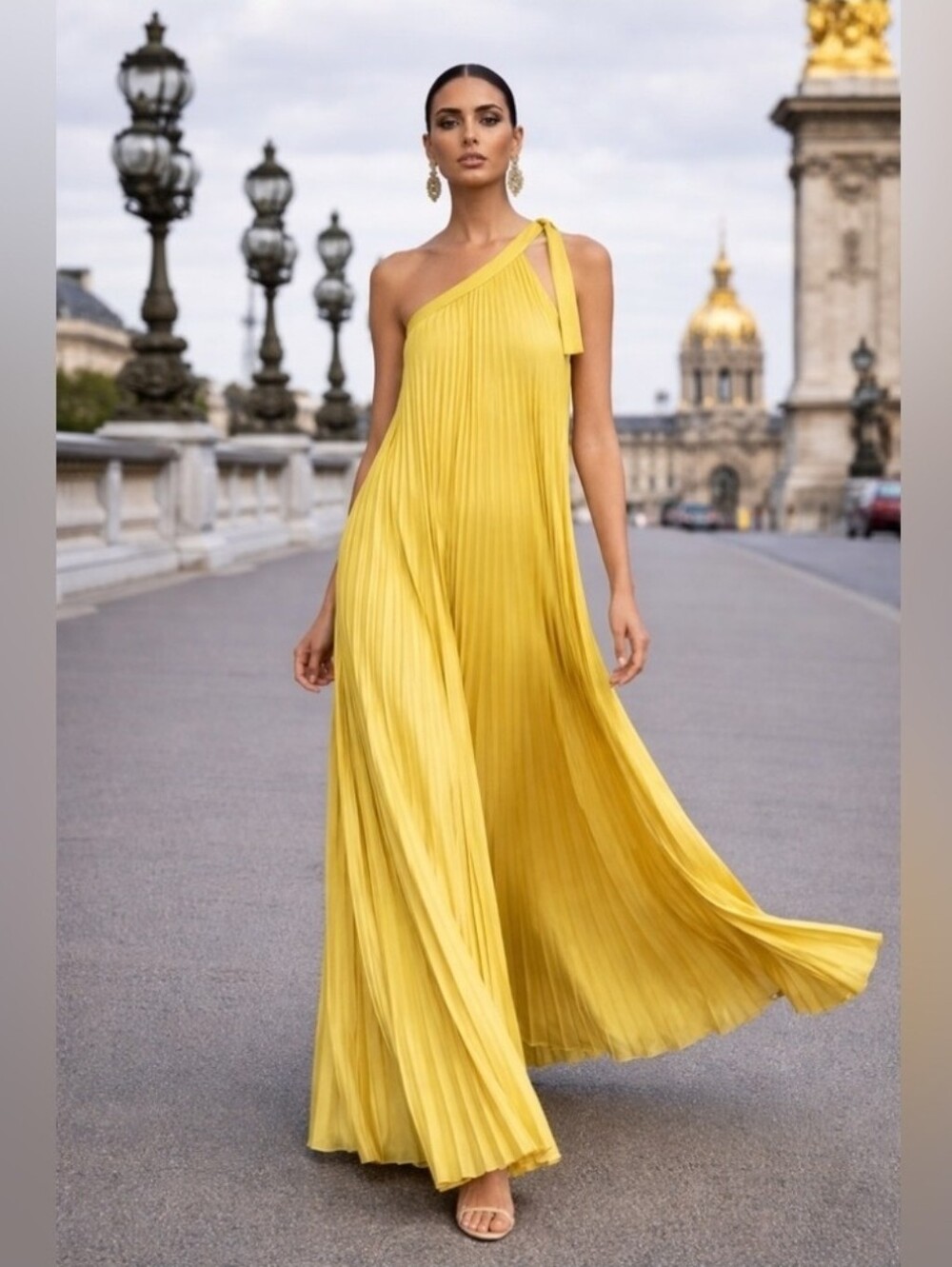 BCBGMAXAZRIA Abee Pleated Maxi Dress Size XXS